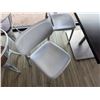 Image 5 : Rectangular Table on Pedestal Base 48" x 30" w/ 4 White Chairs 16.5" x 16" x 31"H