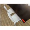 Image 2 : Rectangular Table on Pedestal Base 48" x 30" w/ 4 White Chairs 16.5" x 16" x 31"H