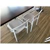 Image 3 : Rectangular Table on Pedestal Base 48" x 30" w/ 4 White Chairs 16.5" x 16" x 31"H