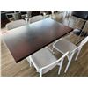 Image 4 : Rectangular Table on Pedestal Base 48" x 30" w/ 4 White Chairs 16.5" x 16" x 31"H