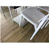 Image 5 : Rectangular Table on Pedestal Base 48" x 30" w/ 4 White Chairs 16.5" x 16" x 31"H