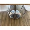 Image 5 : Square Table on Pedestal Base 28" x 30"  w/ 2 White Chairs 16.5" x 16" x 31"H