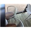 Image 2 : Rectangular Table on Pedestal Base 48" x 30" w/ 4 Metal Chairs 16.5" x 16" x 31"H