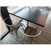Image 5 : Rectangular Table on Pedestal Base 48" x 30" w/ 4 Metal Chairs 16.5" x 16" x 31"H