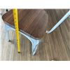 Image 8 : Rectangular Table on Pedestal Base 48" x 30" w/ Bench Seat & 2 Metal Chairs 16.5" x 16" x 31"H