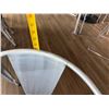Image 9 : Rectangular Table on Pedestal Base 48" x 30" w/ Bench Seat & 2 Metal Chairs 16.5" x 16" x 31"H