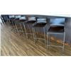 Image 1 : Qty 6 Barstools w/ Curved Molded Seat & Wire Sled Base 16" x 31"H (to seat)