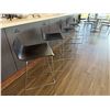 Image 9 : Qty 6 Barstools w/ Curved Molded Seat & Wire Sled Base 16" x 31"H (to seat)