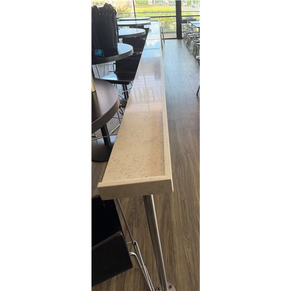 Commercial Bar-Height Table/Divider w/ Trough Top & Metal Legs 273" X 9" x 41.5"H