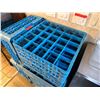 Image 2 : Qty 12 Plastic Compartment Stacking Glass Racks 19.5" x 19.5"