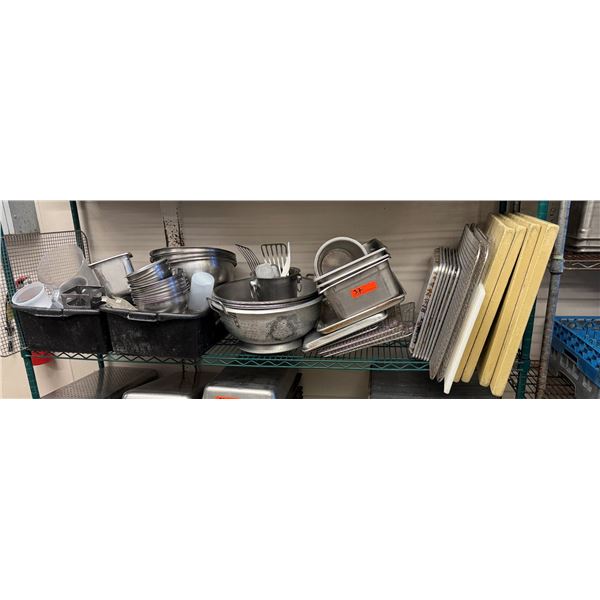 Multiple Kitchen Essentials: Mixing Bowls, Cutting Boards, Baking Pans, Racks, Utensils, etc