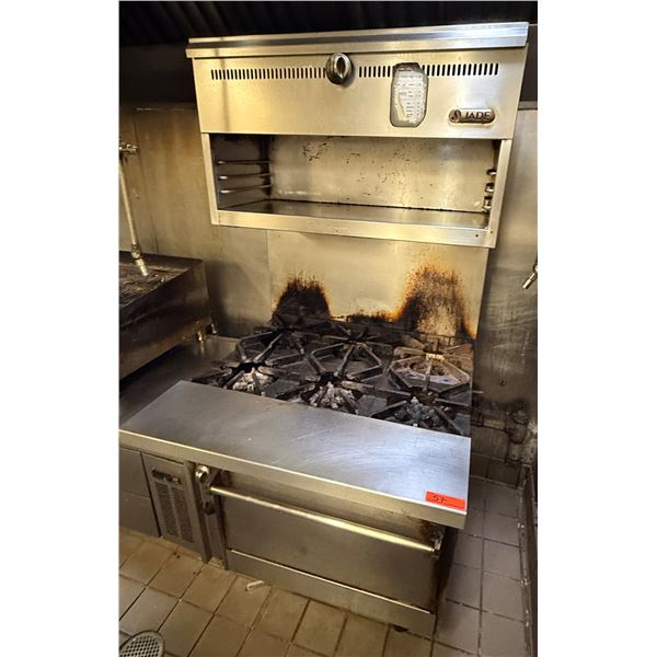 Jade Range Heavy-Duty 6-Burner Gas Range w/ Oven & Broiler Upper Unit 36" x 38"