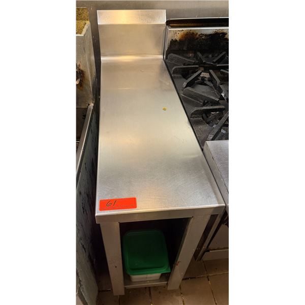 Metal Work Table w/ Backsplash & Undershelf 35" x 12" x 36"H