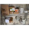 Image 1 : Contents of Shelf: Multiple Plates, Collins Glasses, Flatware, etc Misc Sizes (shelf not included)