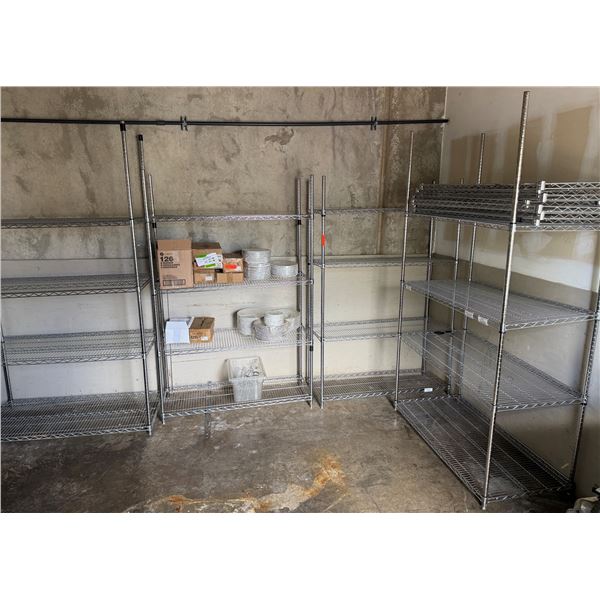 Multiple Metal Mesh Adjustable Shelving Units 48" x 24" & 48" x 18"