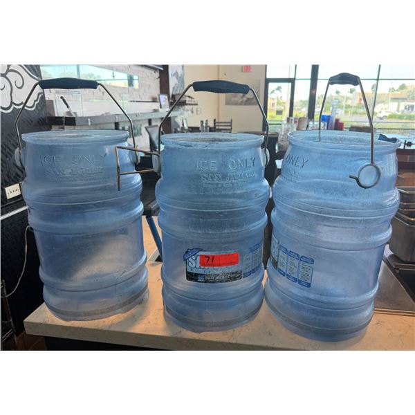 Qty 3 San Jamar Saf-T-Ice Totes Ice Transport Containers