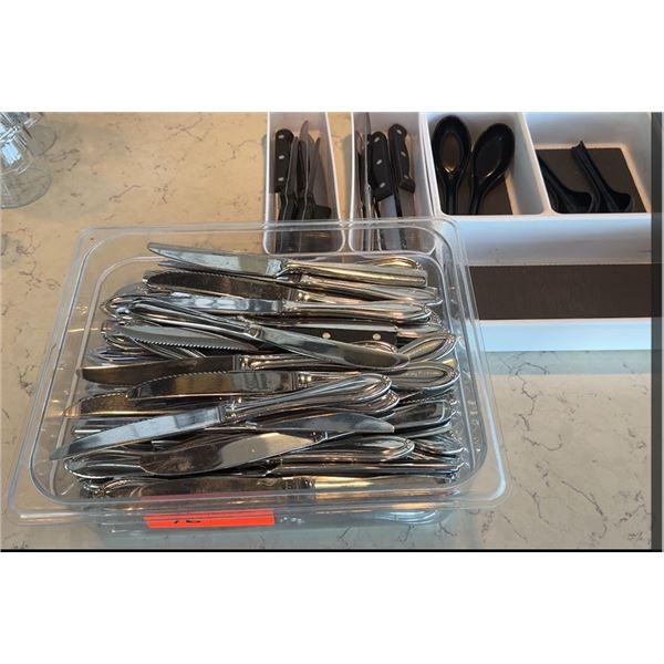 Multiple Steak & World Stainless Dinner Knives in Caddies