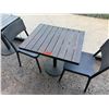 Image 10 : Qty 4 Wooden Tables on Pedestal Bases 30" x 24" x 30"H w/ Multiple Chairs 16" x 16" x 32"