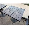 Image 13 : Qty 4 Wooden Tables on Pedestal Bases 30" x 24" x 30"H w/ Multiple Chairs 16" x 16" x 32"