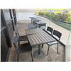 Image 27 : Qty 4 Wooden Tables on Pedestal Bases 30" x 24" x 30"H w/ Multiple Chairs 16" x 16" x 32"