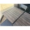Image 5 : Qty 4 Wooden Tables on Pedestal Bases 30" x 24" x 30"H w/ Multiple Chairs 16" x 16" x 32"
