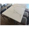 Image 2 : Qty 2 Tables 35" x 35" x 30"H w/ Stone Top & 6 Chairs 15" x 15" x 28"H