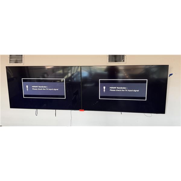 Qty 2 Samsung LH65BEDHLGFXGO Wall-Mount Video Monitors 57" x 32"