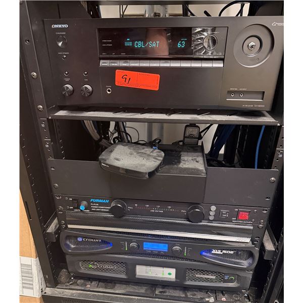 Onkyo TX-NR555 AC Receiver, Furman PL-Plus Power Conditioner & Crown XLS 1502 Power Amplifier