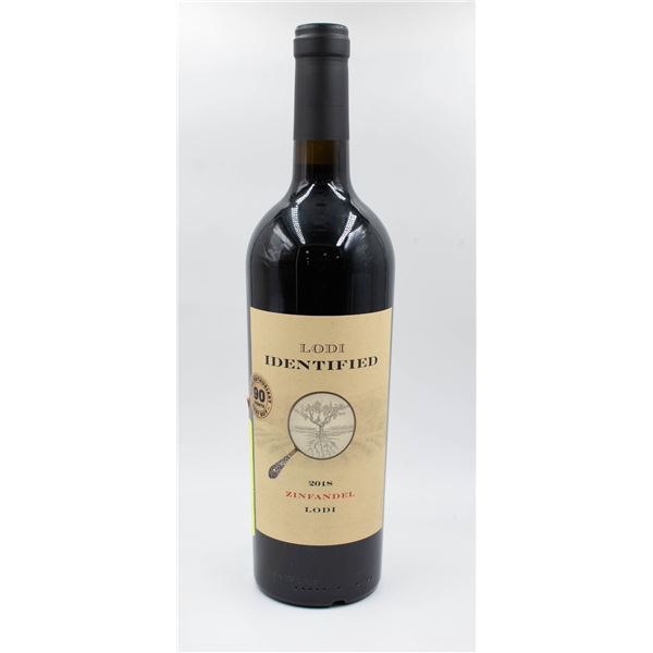 2018 IDENTIFIED ZINFANDEL WINE 750 ML 14.8% ALC