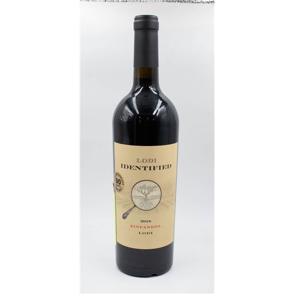 2018 IDENTIFIED ZINFANDEL WINE 750 ML 14.8% ALC