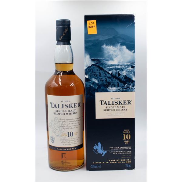 TALISKER SINGLE MALT SCOTCH WHISKY AGED 10 YEARS