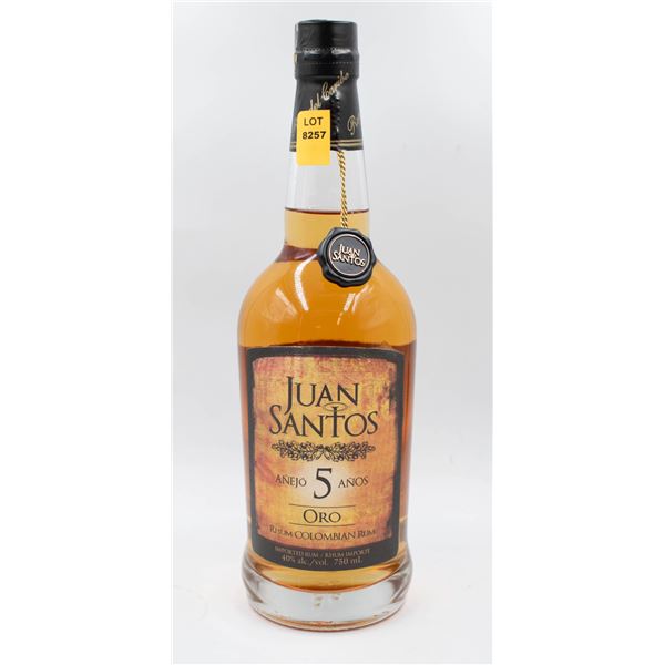 JUAN SANTOS 5 YR AGED ORO COLUMBIAN RUM 750ML 40%