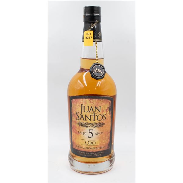 JUAN SANTOS 5 YR AGED ORO COLUMBIAN RUM 750ML 40%