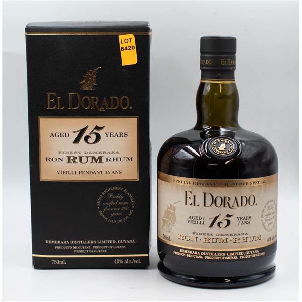 EL DORADO 15 YEAR AGED RUM 750ML 40%