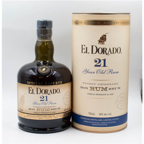 EL DORADO 21 YEAR AGED RUM 750ML 40%
