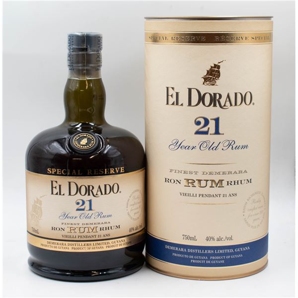 EL DORADO 21 YEAR AGED RUM 750ML 40%