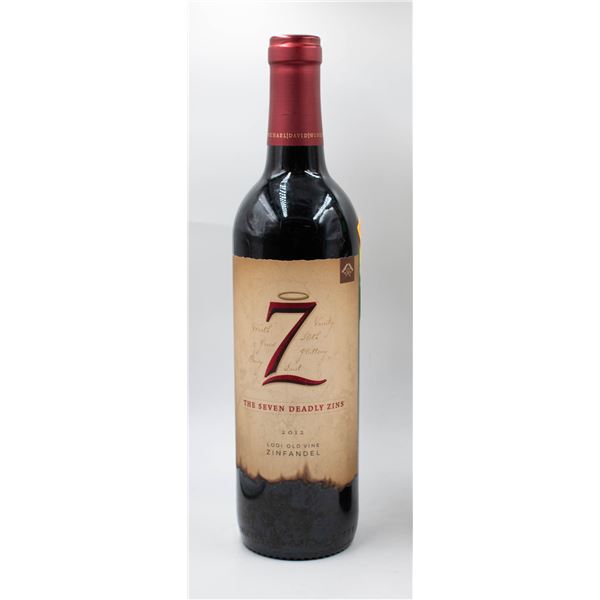 2012 VINTAGE OF THE SEVEN DEADLY ZINS OLD VINE