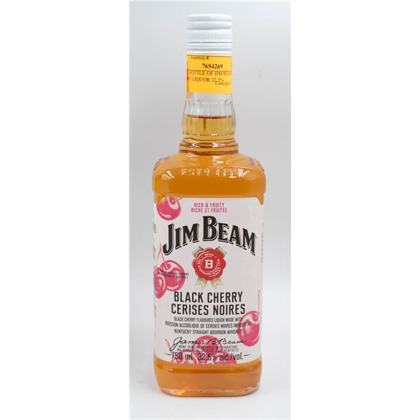 750ML BOTTLE OF JIM BEAM BLACK CHERRY LIQUOR 32.5%