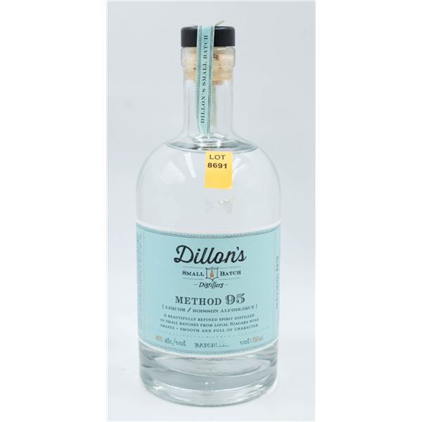 DILLON'S SMALL BATCH METHOD 95 LIQUOR 750ML 40%