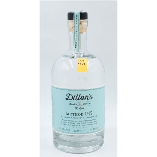 DILLON'S SMALL BATCH METHOD 95 LIQUOR 750ML 40%