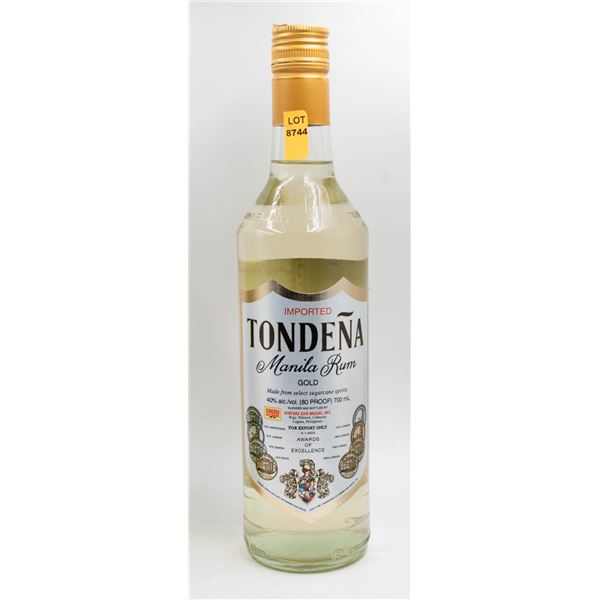 IMPORTED TONDENA MANILA RUM GOLD 700ML 40%