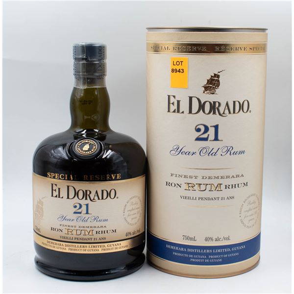 EL DORADO 21 YEAR OLD RUM 750ML 40%
