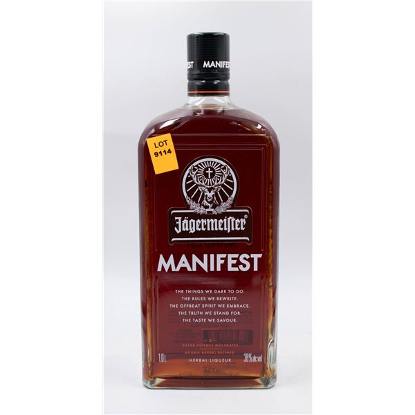 JAGERMEISTER MANIFEST HERBAL LIQUEUR 1L 38%
