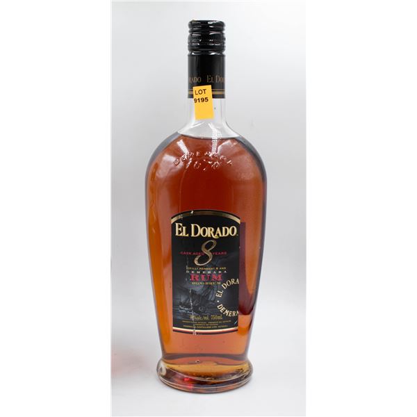 EL DORADO 8 YEAR CASK AGED RUM 750ML 40%