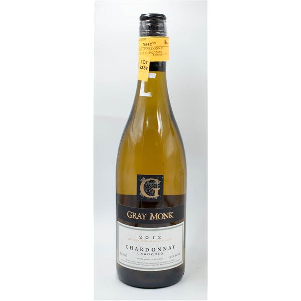 GRAY MONK CHARDONNAY UNWOOD 2012 13.5% 750ML