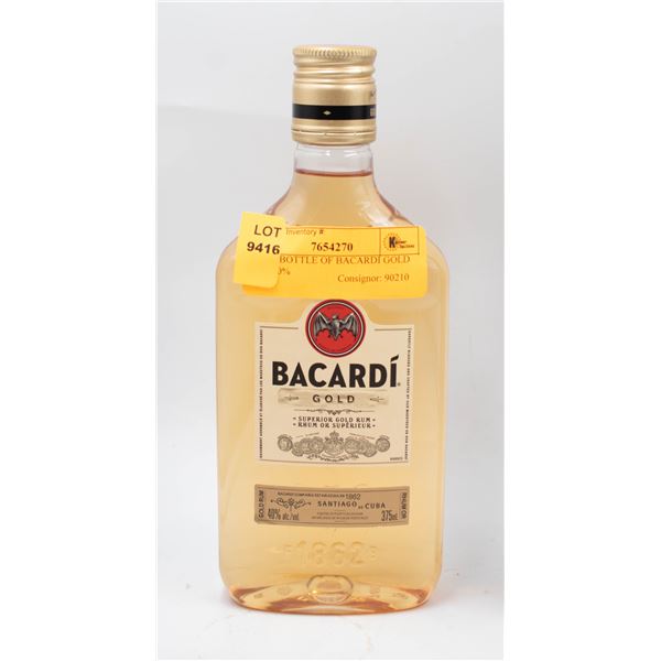 375ML BOTTLE OF BACARDI GOLD RUM 40%