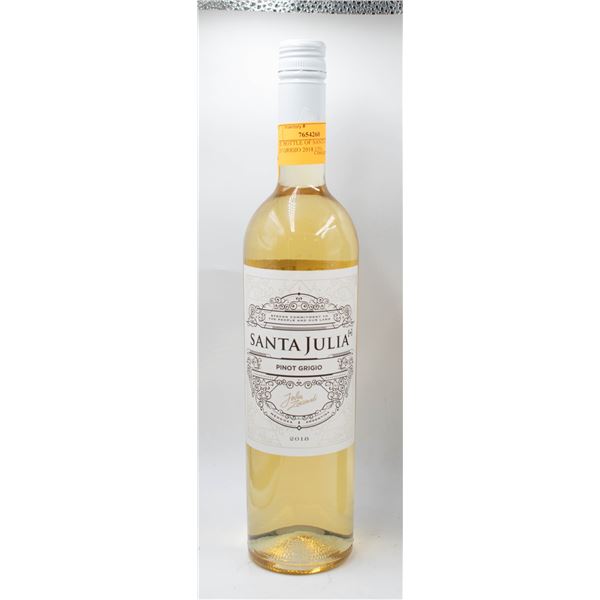 750ML BOTTLE OF SANTA JULIA PINOT GRIGIO 2018 13%