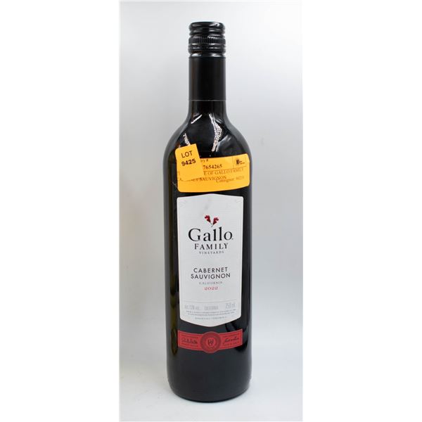 750ML BOTTLE OF GALLO FAMILY CABERNET SAUVIGNON