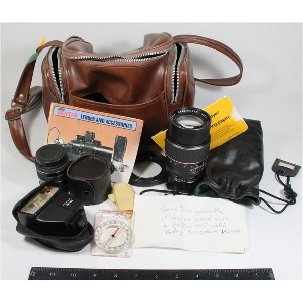 VINTAGE ROYAL AUTO TELE CAMERA LENS AND BAG