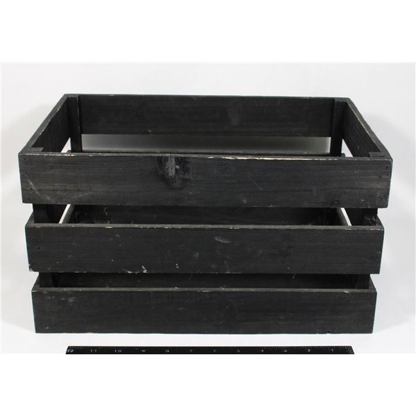 PAINTED BLACK WOOD CRATE